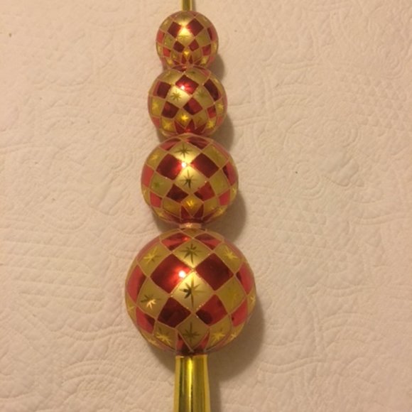 Christopher Radko Other Rare Radko 4 Ball Florence Red Gold Finial
